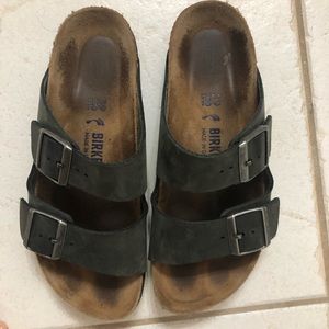 Birkenstocks black leather soft sole